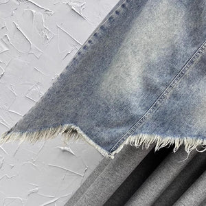 Distressed Denim A-line Y2K Skirt