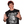 Distressed Grommet Y2K Tank Top in black on a model, front view with the CYBER cyborg portrait print
