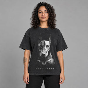 Doberman Dog Graphic T Shirts Y2K – worn by a woman