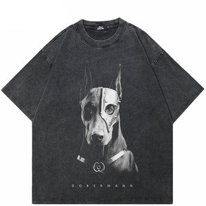 Doberman Dog Graphic T Shirts Y2K
