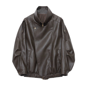 Double Neck Spring Jacket Women PU