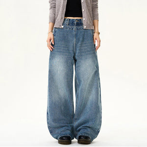Double Waisted Design Y2K Jeans