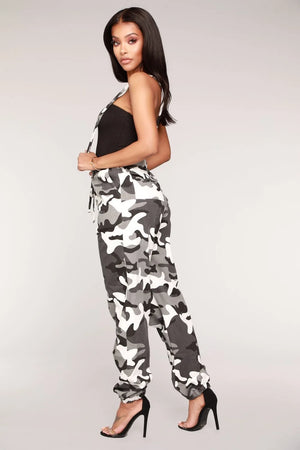 Drawstring Camo Cargo Pants
