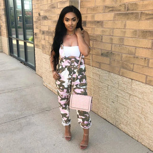 Drawstring Camo Cargo Pants