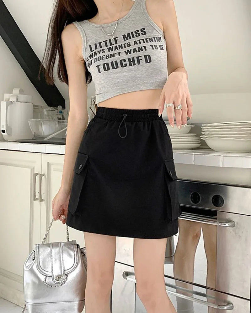 Drawstring Cargo Mini Skirt | CYBER TECHWEAR® Drawstring Cargo Mini Skirt | CYBER TECHWEAR®
