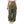 Army Green parachute y2k pants on a white background, front view with flap cargo pockets and drawstring hems