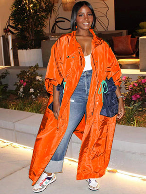 Drawstring Windbreaker Women Jacket Spring