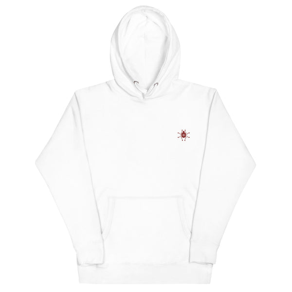 Dynamic White Hoodie with Embroidery