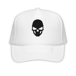 Eclipse Skull Trucker Hat - product view on white background