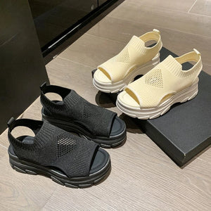 Elastic Chunky Sandals