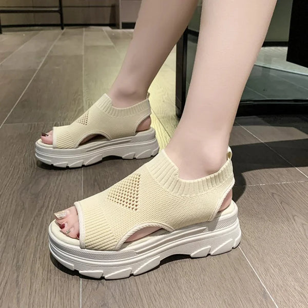 Elastic Chunky Sandals