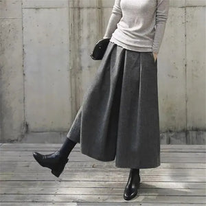Elastic Skirt Pants
