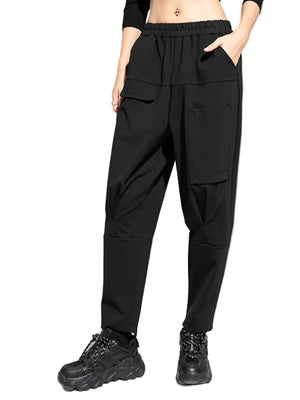 Elastic Waist Cargo Pants For Women