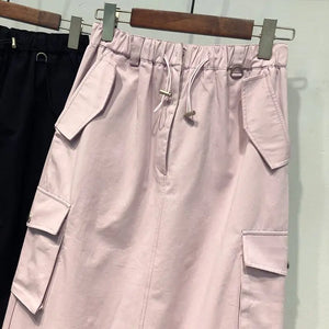 Elastic Waist Cargo Skirt