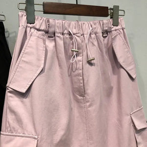 Elastic Waist Cargo Skirt