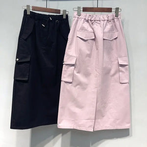 Elastic Waist Cargo Skirt