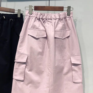 Elastic Waist Cargo Skirt