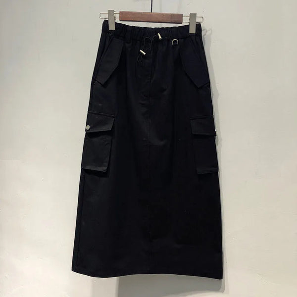 Elastic Waist Cargo Skirt