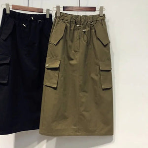Elastic Waist Cargo Skirt