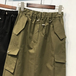Elastic Waist Cargo Skirt