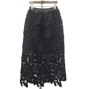 Elastic Waisted Black Skirt Goth