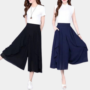 Elegant Chiffon Skirt Pants