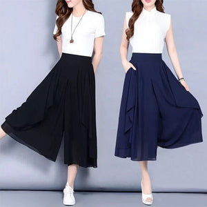 Elegant Chiffon Skirt Pants