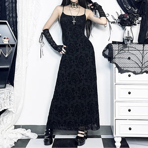 Elegant Goth Maxi Dress