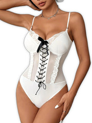 Elegant Lace White Bodysuit
