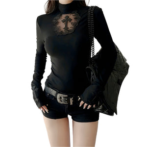 Elegant Mesh Black Top