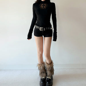 Elegant Mesh Black Top