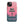 Elegant Pink iPhone Case for iPhone 15 Plus, back view of the pink sky and figure on a pier print