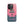 Elegant Pink iPhone Case for iPhone 15 Pro, back view of the pink sky and figure on a pier print