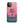 Elegant Pink iPhone Case for iPhone 11 Pro Max, back view of the pink sky and figure on a pier print