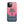 Elegant Pink iPhone Case for iPhone 12 Pro Max, back view of the pink sky and figure on a pier print