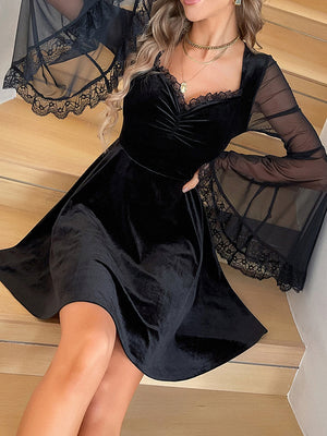 Elegant Velvet Goth Dress