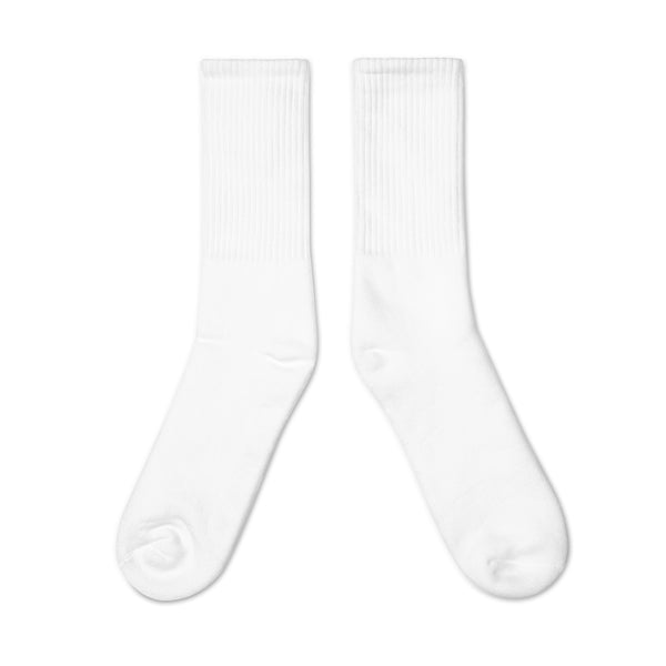 White Socks Embroidered