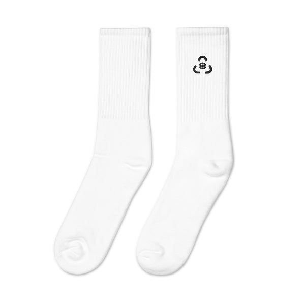 White Socks Embroidered