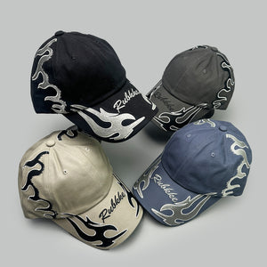 Embroidered Double Flame Y2K Caps