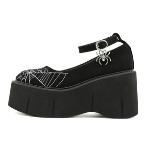 Embroidered Heeled Shoes Y2K