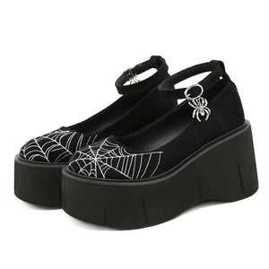 Embroidered Heeled Shoes Y2K