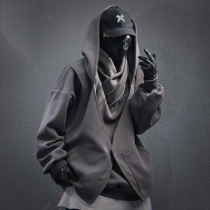 Embroidered High Collar Techwear Hoodie