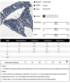 Embroidery Butterfly Y2k hoodie