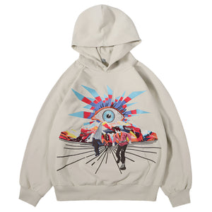 Embroidery Eye Y2k hoodie