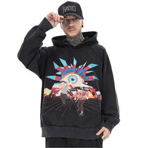 Embroidery Eye Y2k hoodie