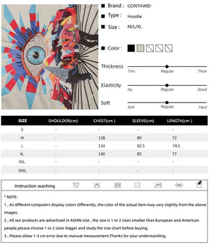 Embroidery Eye Y2k hoodie