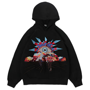 Embroidery Eye Y2k hoodie