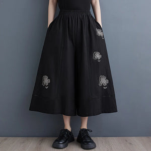 Embroidery Floral Fashion Skirt Pants