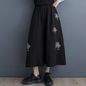 Embroidery Floral Fashion Skirt Pants