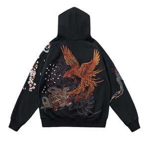 Embroidery Japan Cyberpunk Hoodie